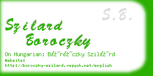 szilard boroczky business card